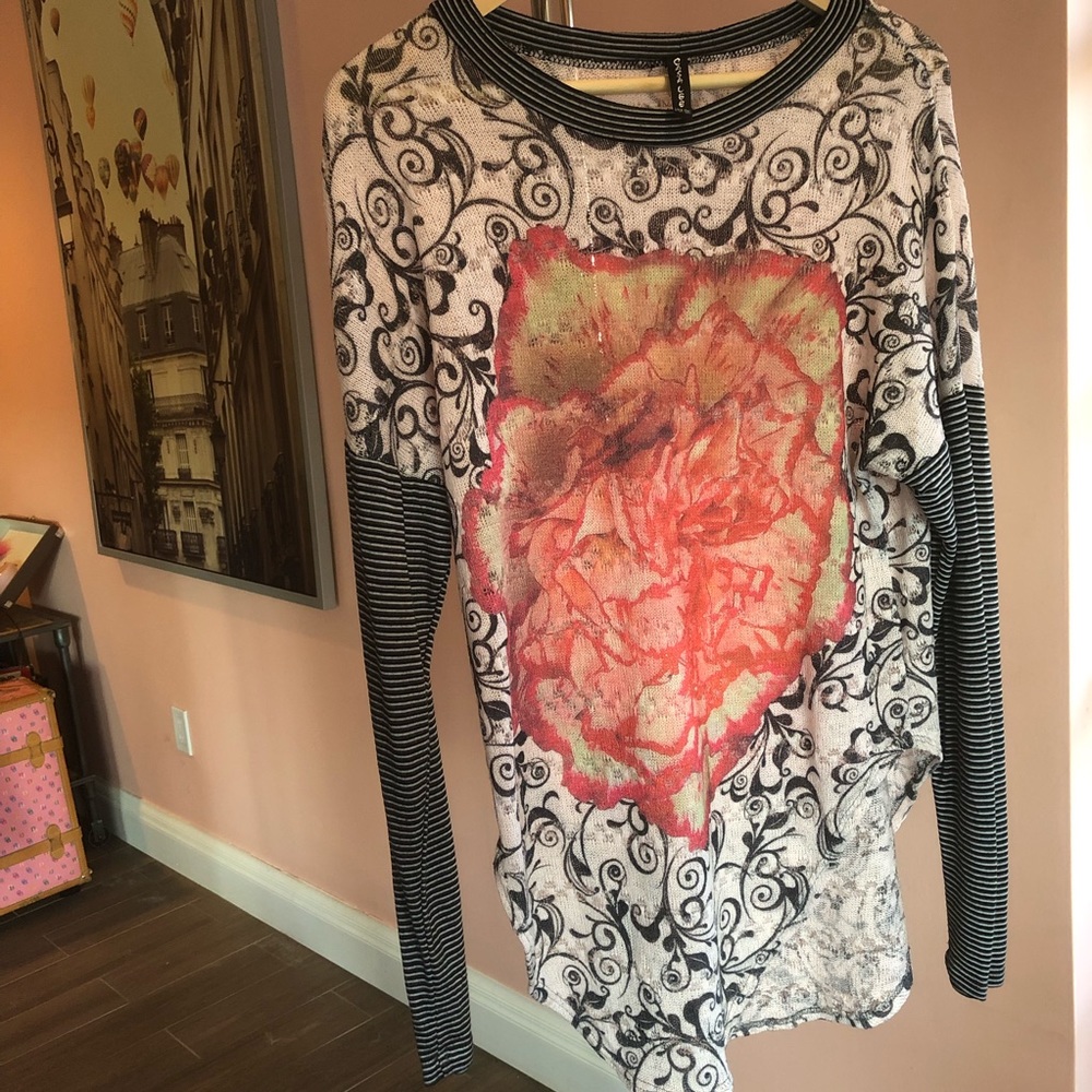 SOLD Long Sleeved Floral Knit Top by Casa Lee